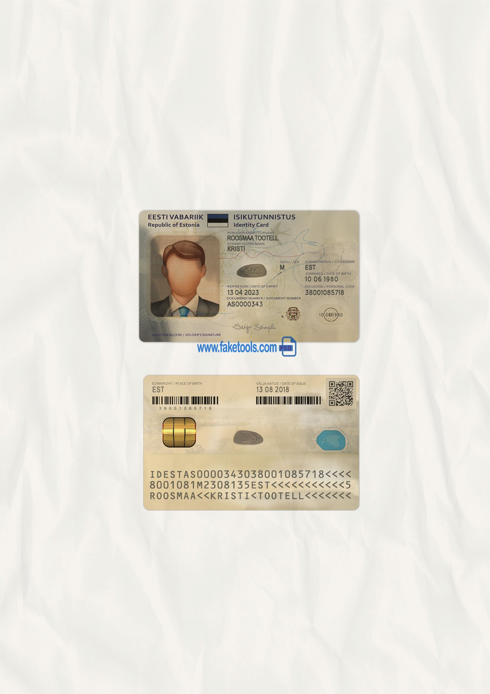 Estonia ID Card Psd Template V2 | Amazing Tools